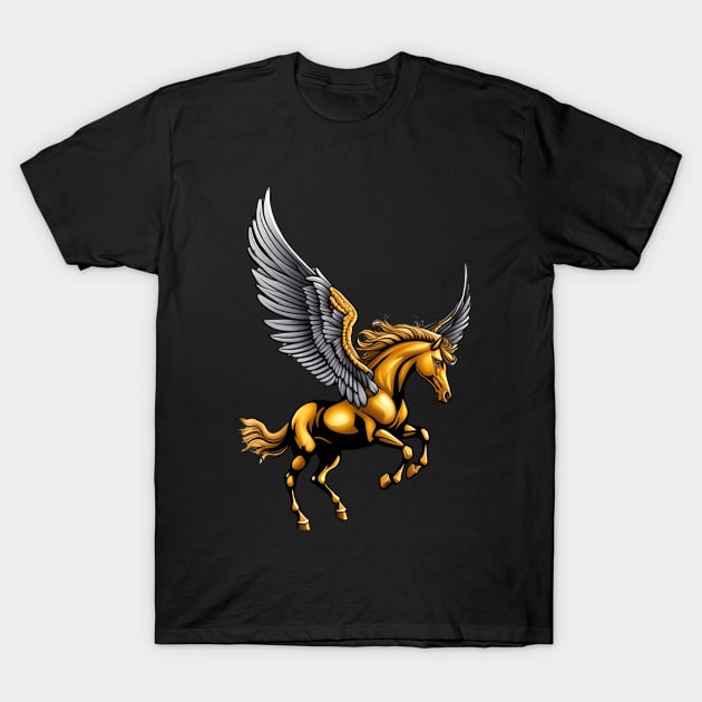 Der Flug des goldenen Pegasus T-Shirt by shirtsandmore4you